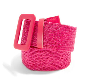 Hot Pink elastic straw belt