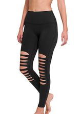 Athletic knee cut out high waisted leggings