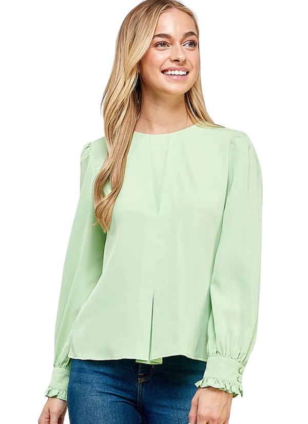 Long sleeve top with open back  tie detail