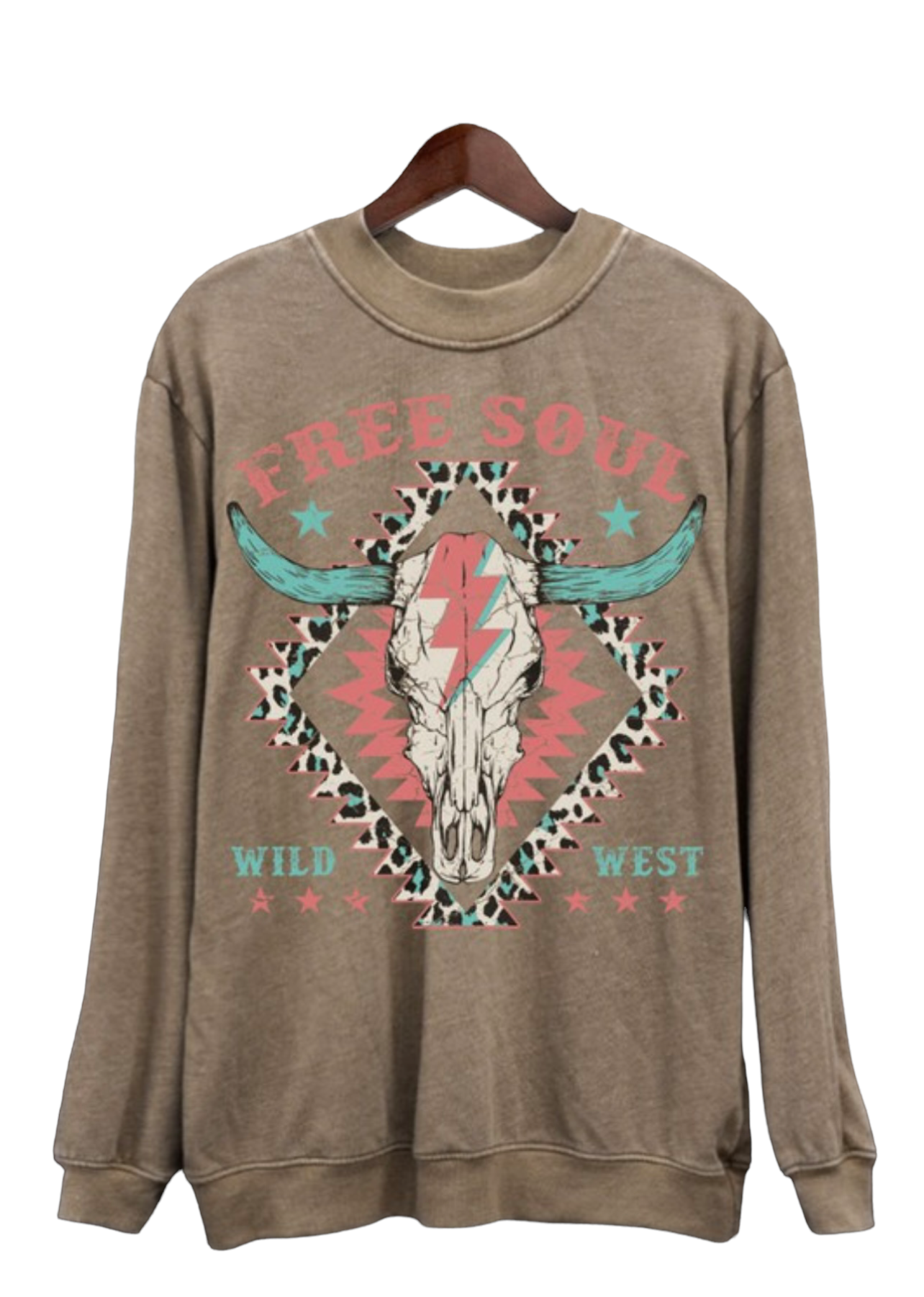 Free soul wild west mineral brown sweatshirt