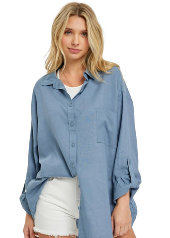 Relaxed Fit button down Linen Shirt