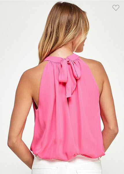 Halter Neck Top w/ gathered hem