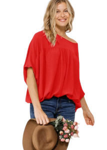 Red oversized Top