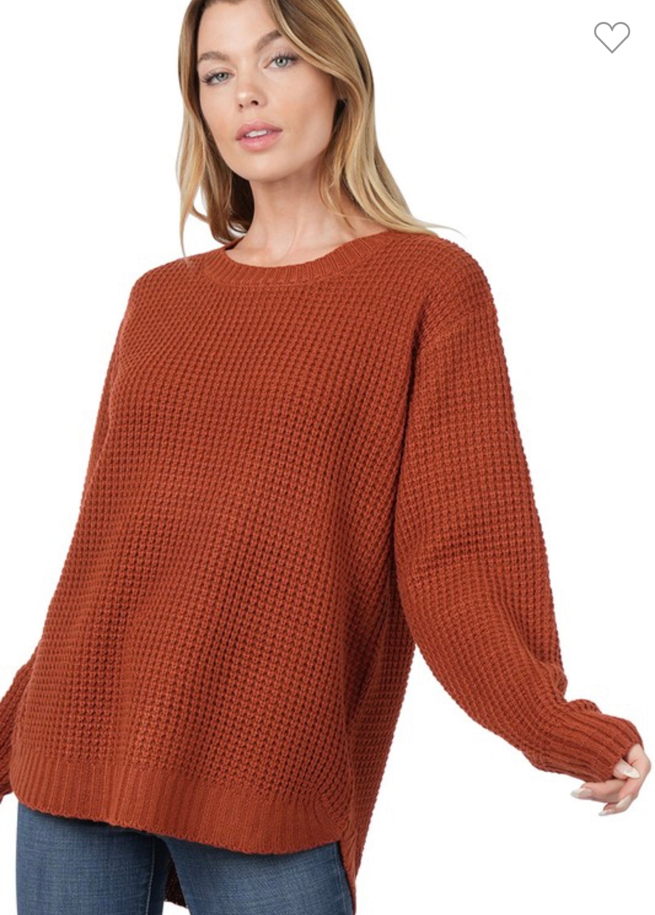 Rust waffle Sweater