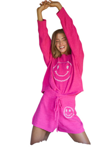 Pink Smiley Face Shorts