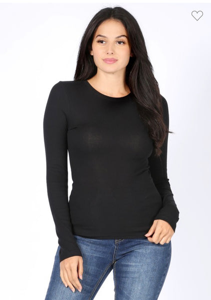 Baby Ribbed Round Neck Long Sleeve Top