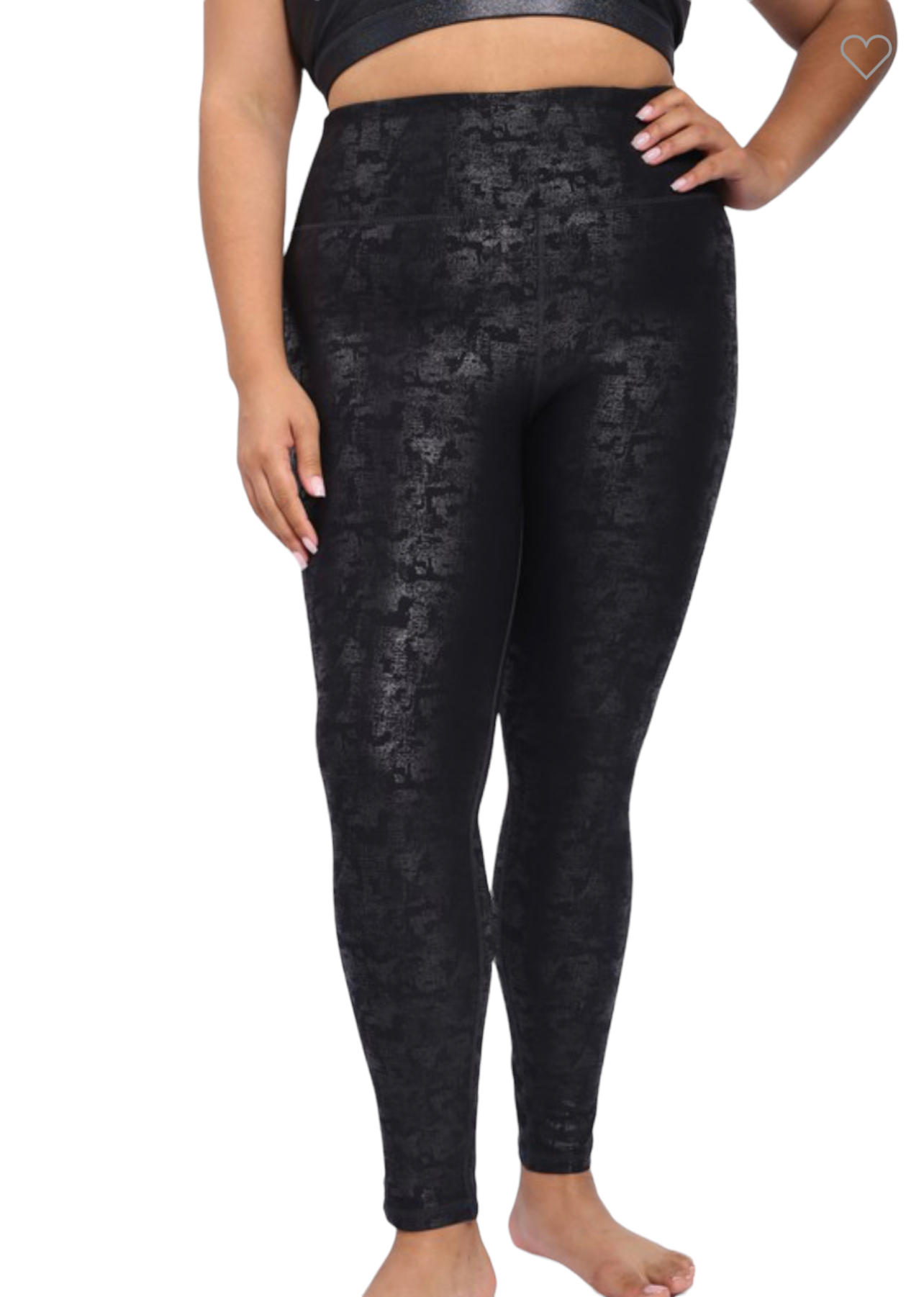 curvy foil high waisted leggings