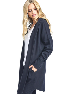 MonoB Black Jersey Cardigan With Pockets