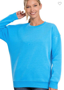 drop shoulder round neck sweatshirt