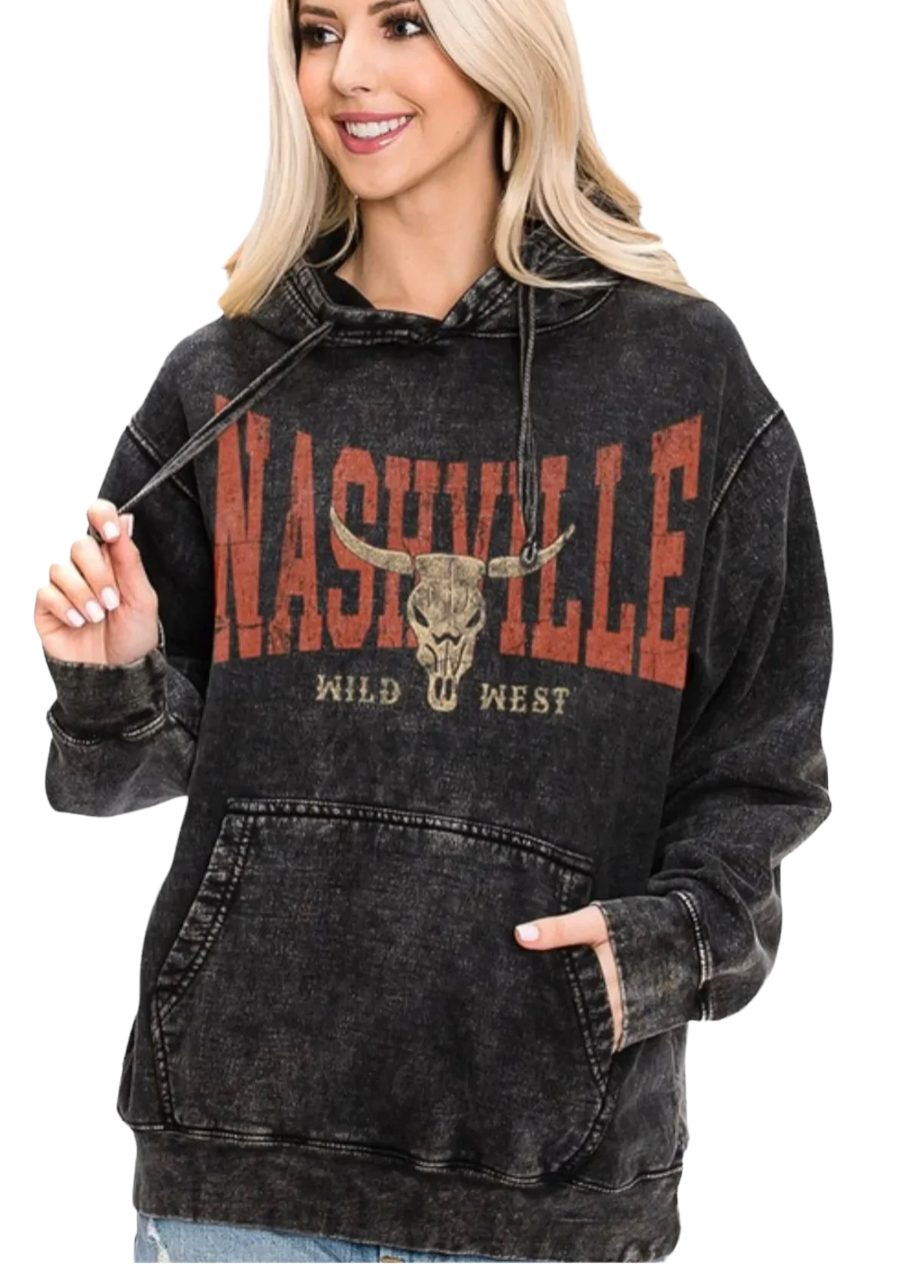 Nashville Wild West Mineral Wash Hooded