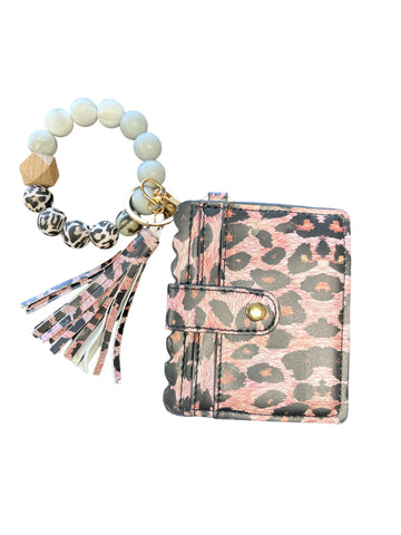 Leopard Key Ring Bangle ID Wallet