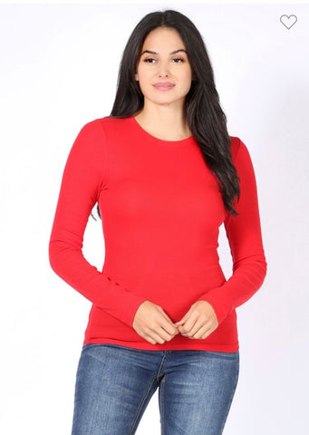 Baby Ribbed Round Neck Long Sleeve Top