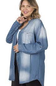 Longline Button Up Denim Shirt