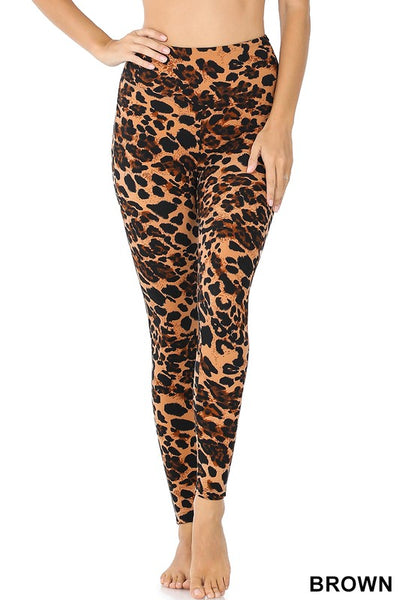 PREMIUM MICROFIBER LEOPARD FULL LENGTH LEGGINGS