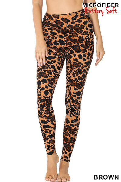 PREMIUM MICROFIBER LEOPARD FULL LENGTH LEGGINGS