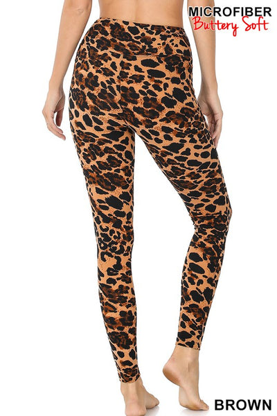 PREMIUM MICROFIBER LEOPARD FULL LENGTH LEGGINGS